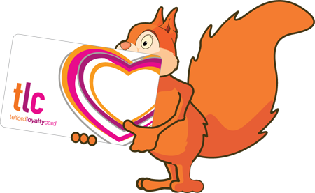 An image of a squirrel holding a TLC card