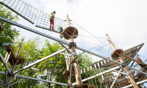 Picture of a child using the tree rope course at Sky Reach